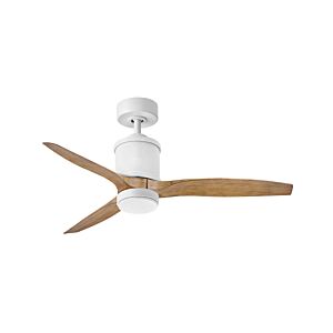 Hover 52" Ceiling Fan in Matte White With Koa Blades