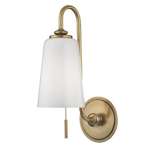 Hudson Valley Glover 16 Inch Wall Sconce in Aged Brass