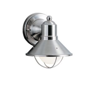 Kichler Seaside 1 Light 7.5 Inch Small Outdoor Wall in Brushed Nickel
