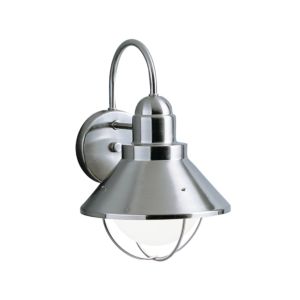 Kichler Seaside 14.25 Inch Outdoor Extra Large Wall Light in Brushed Nickel