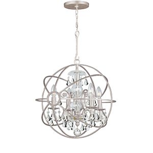 Crystorama Solaris 4 Light 19 Inch Mini Chandelier in Olde Silver with Clear Hand Cut Crystals