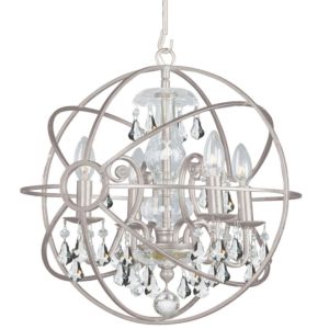 Crystorama Solaris 4 Light 19 Inch Mini Chandelier in Olde Silver with Clear Swarovski Strass Crystals