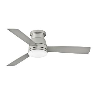 Hinkley Trey LED 52 Inch Indoor/Outdoor Flush Mount Ceiling Fan in Brushed Nickel