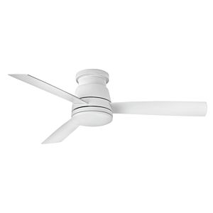 Trey LED 52 Indoor/Outdoor Flush Mount Ceiling Fan in Matte White"