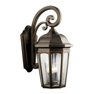 Kichler Courtyard 3 Light 22 Inch Outdoor XLarge Wall in Rubbed Bronze