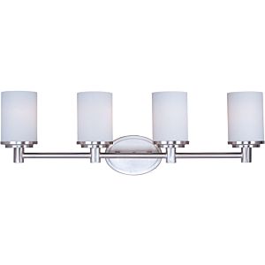 Cylinder 4-Light Satin White Bathroom Vanity Light