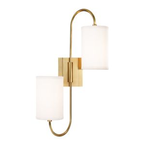 Hudson Valley Junius 2 Light 22 Inch Wall Sconce in Aged Brass
