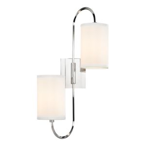 Hudson Valley Junius 2 Light 22 Inch Wall Sconce in Polished Nickel