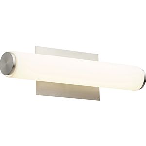 Quorum Transitional 5 Inch Bathroom Vanity Light in Satin Nickel with Matte White Acrylic