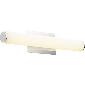 Quorum Transitional 2 Light 5 Inch Bathroom Vanity Light in Polished Nickel with Matte White Acrylic