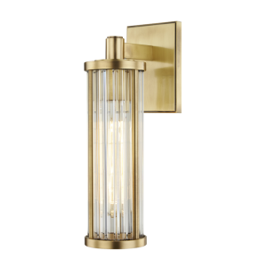 Hudson Valley Marley 14 Inch Wall Sconce in Aged Brass