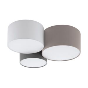 Pastore 1 3-Light Ceiling Mount in Taupe with White/Grey