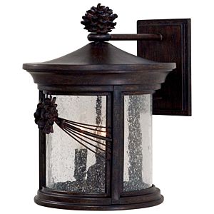 The Great Outdoors Abbey Lane 3 Light 14 Inch Outdoor Wall Light in Iron Oxide