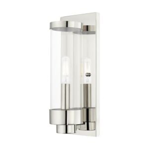 Hillcrest 1-Light Outdoor Wall Lantern in Polished Chrome