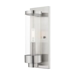 Hillcrest 1-Light Outdoor Wall Lantern in Brushed Nickel