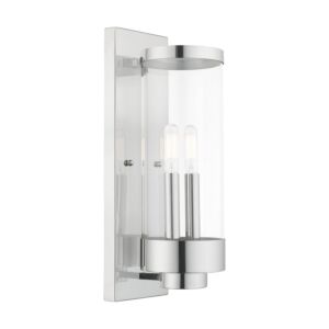 Hillcrest 2-Light Outdoor Wall Lantern in Polished Chrome