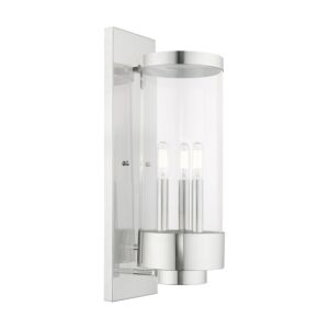 Hillcrest 3-Light Outdoor Wall Lantern in Polished Chrome