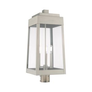 Oslo 3-Light Post-Top Lanterm in Brushed Nickel