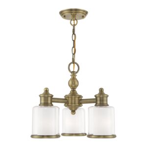 Middlebush 3-Light Mini Chandelier with Ceiling Mount in Antique Brass