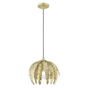 Acanthus 1-Light Mini Pendant in Hand Applied Winter Gold