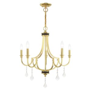 Glendale 5-Light Chandelier in Polished Brass w with Bronzes