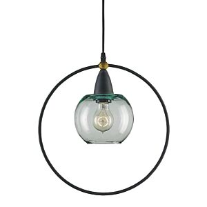 Currey & Company 15" Moorsgate Pendant in Blacksmith and Old Brass