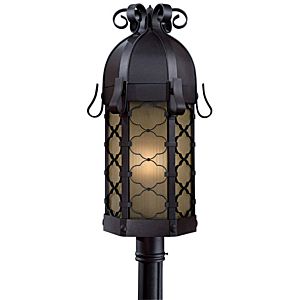 The Great Outdoors Montalbo 28 Inch Outdoor Post Light in Black