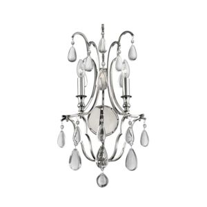 Hudson Valley Crawford 2 Light 24 Inch Wall Sconce in Polished Nickel