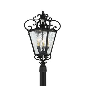 The Great Outdoors Brixton Ivy 2 Light Outdoor Post Light in Coal with Honey Gold Highlight