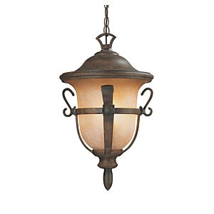 Kalco Tudor Outdoor 3 Light Medium Hanging Lantern in Walnut