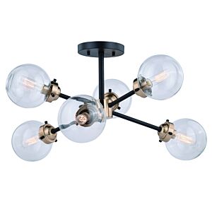 Orbit 6-Light Semi-Flush Mount in Muted Brass and Oil Rubbed Bronze