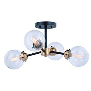 Orbit 4-Light Semi-Flush Mount in Muted Brass and Oil Rubbed Bronze