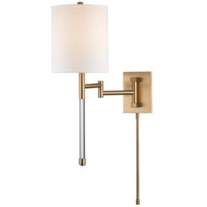 Hudson Valley Englewood 21 Inch Wall Sconce in Aged Brass