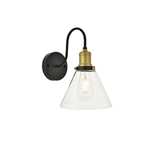 Histoire 1-Light Wall Sconce in Brass and Black