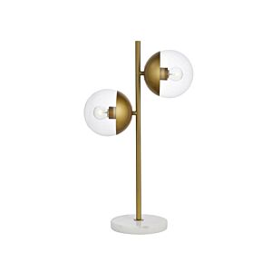Eclipse 2-Light Table Lamp in Brass