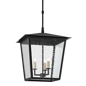 Currey & Company 3 Light 23 Inch Bening Large Outdoor Lantern in Midnight