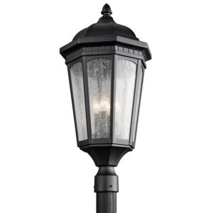 Kichler Courtyard 3 Light Post Lantern in Textured Black