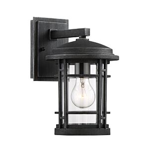 Barrister 1-Light Wall Lantern in Weathered Pewter