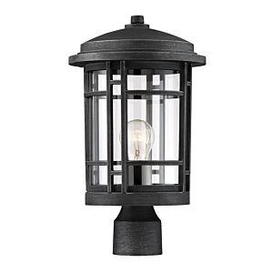 Barrister 1-Light Post Lantern in Weathered Pewter