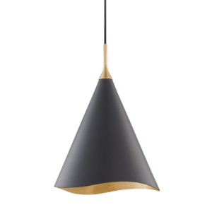  Martini Pendant Light in Gold Leaf and Black