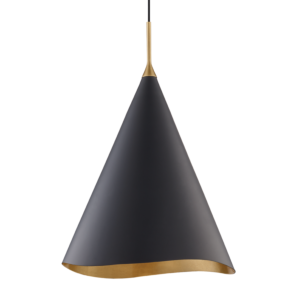  Martini Pendant Light in Gold Leaf and Black