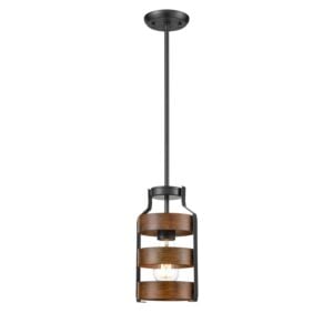 Fort Garry 1-Light Mini-Pendant in Graphite and Ironwood