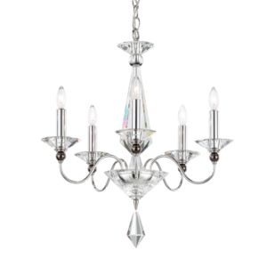 Schonbek Jasmine 5 Light Chandelier in Silver with Clear Optic Crystals