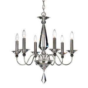 Jasmine 6-Light Chandelier in Silver with Clear Optic Crystals