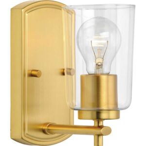 Adley 1-Light Bathroom Vanity Light & Vanity in Satin Brass