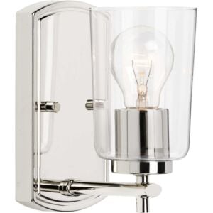 Adley 1-Light Bathroom Vanity Light & Vanity in Polished Nickel