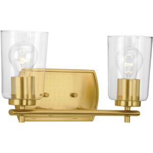 Adley 2-Light Bathroom Vanity Light & Vanity in Satin Brass