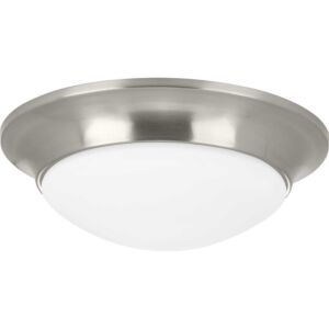 Etched Opal Dome 1-Light Flush Mount in Brushed Nickel