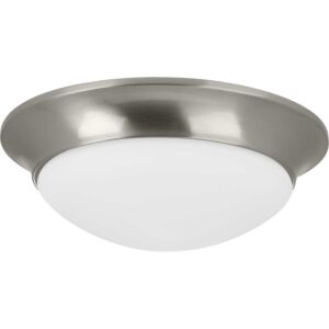Etched Opal Dome 2-Light Flush Mount in Brushed Nickel