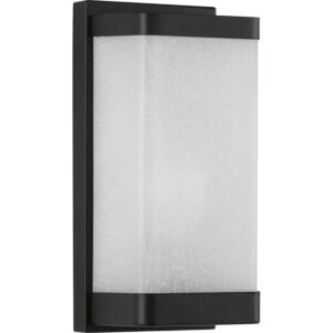 Linen Glass Sconce 1-Light Wall Sconce in Black